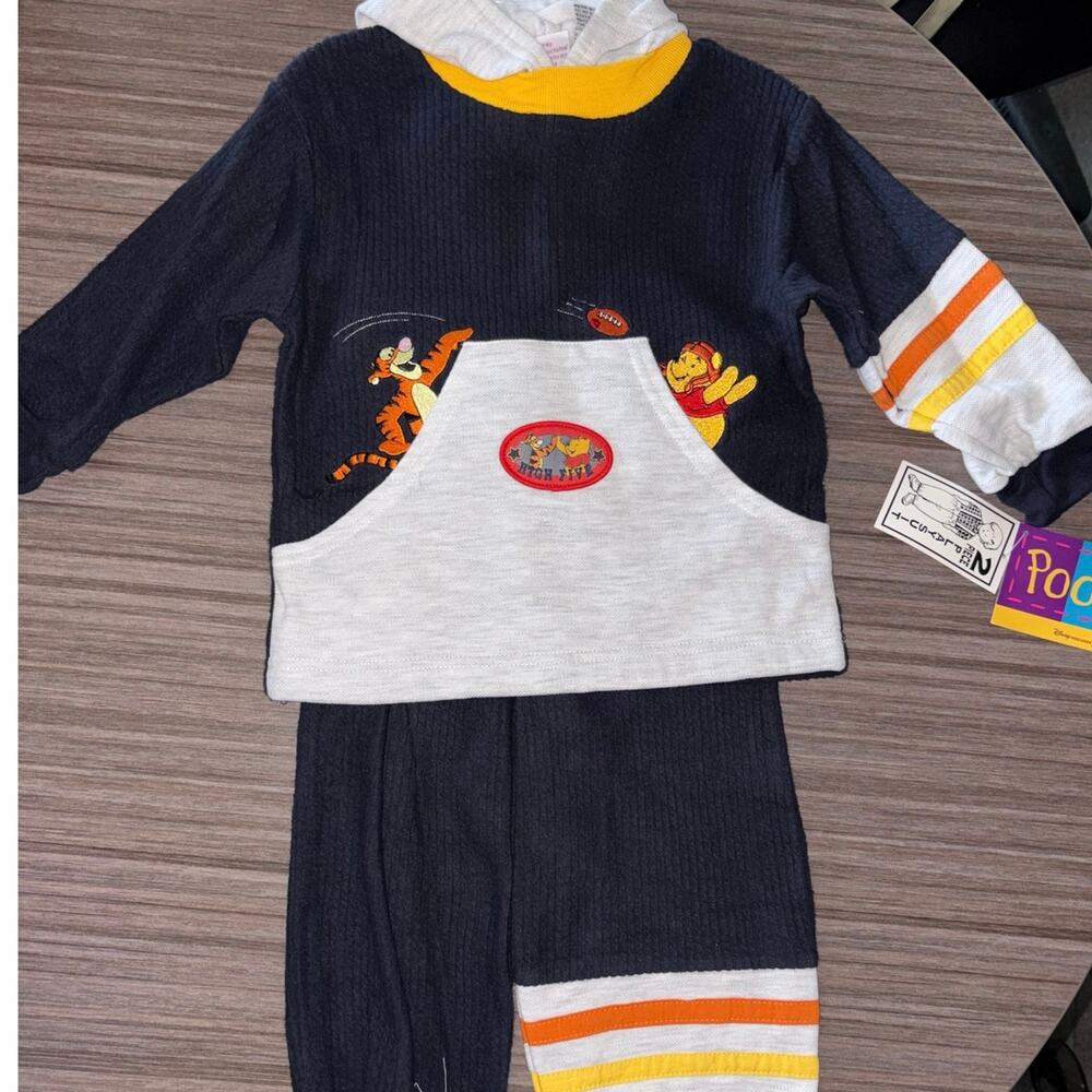Vintage 2000 Disney Pooh & Tigger “High-Five” Hoodie Set | Size 2T